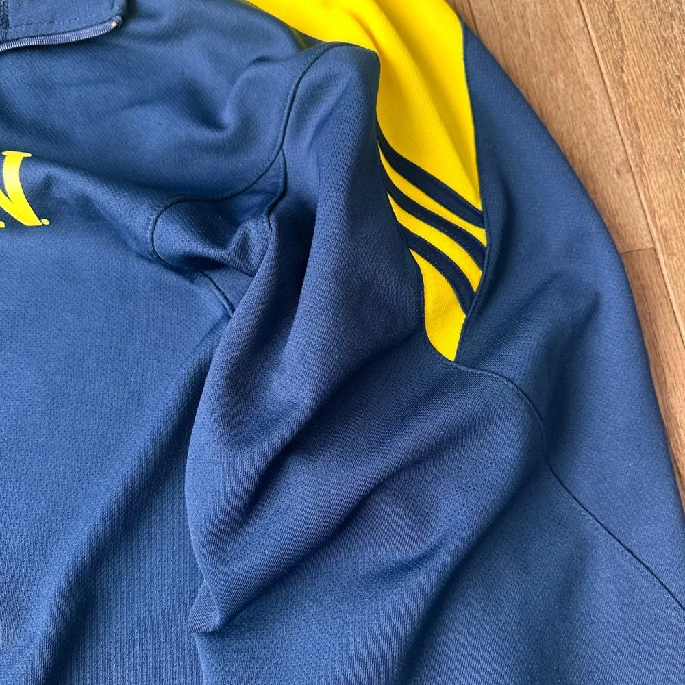 Adidas Michigan Wolverines Quarter Zip Pullover Mens XL Performance‎ Navy Yellow